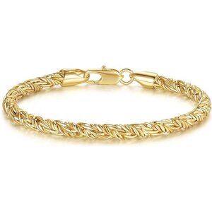 14K Gold Bracelets Bracelet Round Strand Rope Gold Chain Bracelet Lobster Clasp